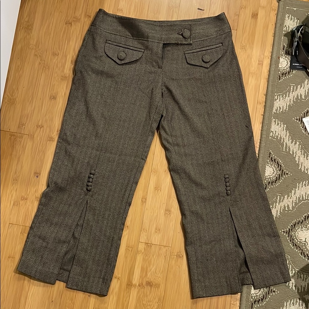 Bebe Herringbone Patterned Pants